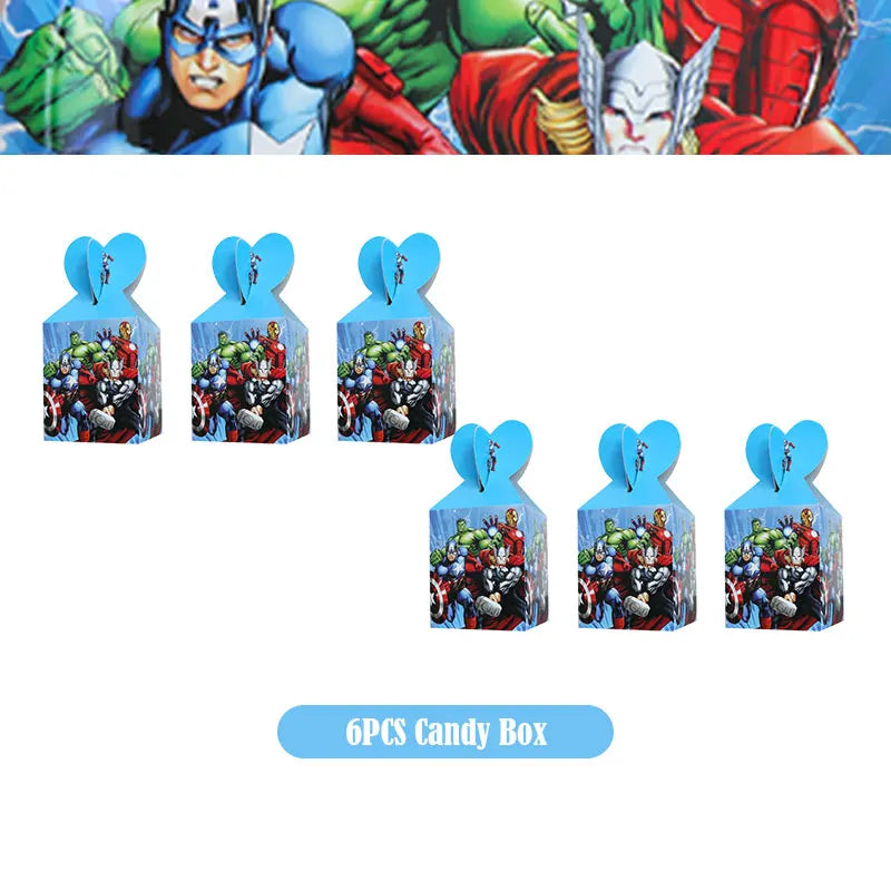 Happy Marvel Theme Avengers Birthday Decoration Set Cups Plates Tablecloth Masks Superhero Balloons Party Supplies Favors Gifts
