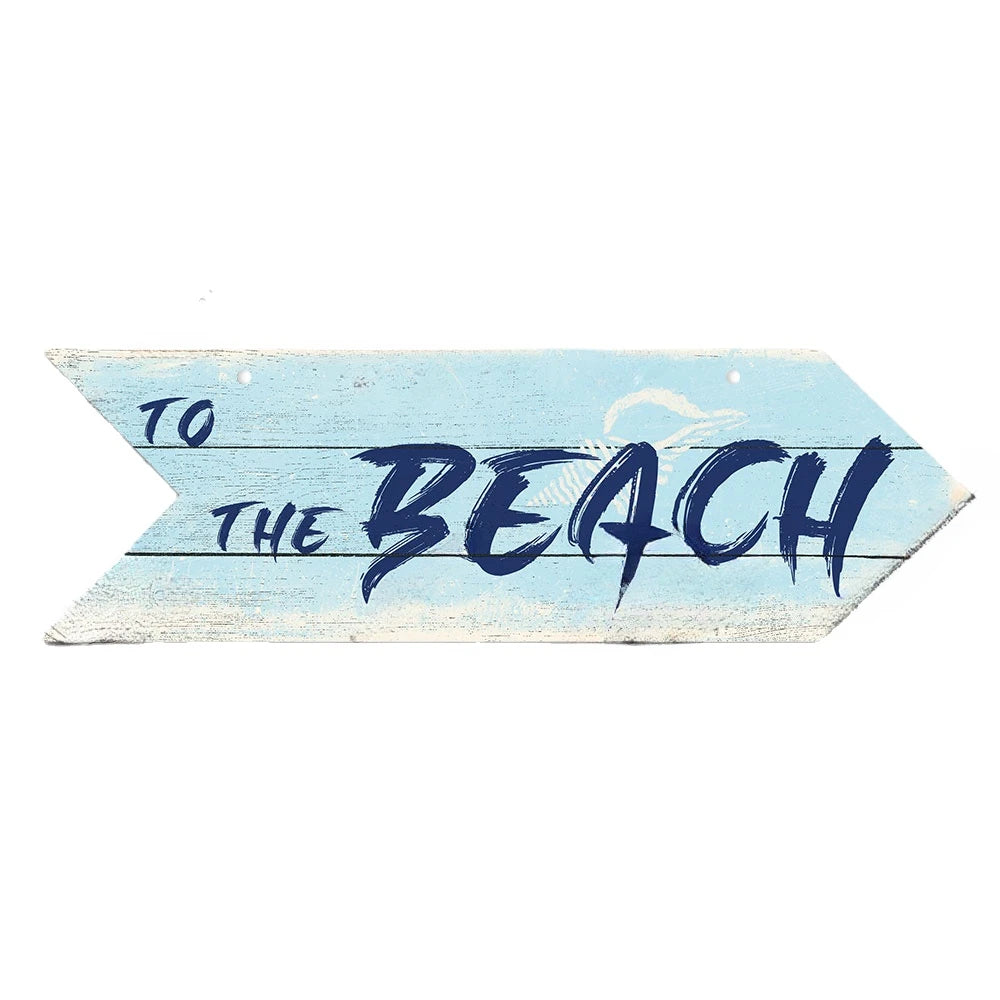 Beach Arrow Wooden Sign Beach Seaside Road Guide Wall Decoration Indicator Hanging Beach House  Wall Plaque Decor