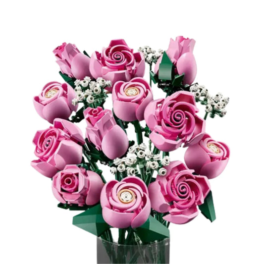 2026 HOT Pink Rose Bouquet 10374 Building Blocks Sets Suitable for Valentine's Day Gifts Compatible with Legoed Particles，789pcs