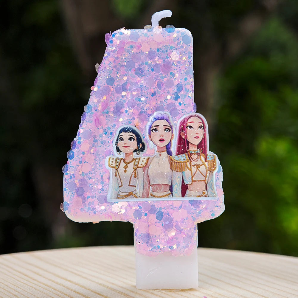 Kpop Demon Hunters Candle Number 0-9 Soccer Candle Cake Decoration Birthday Party for Kids Baby Shower Decor Gift