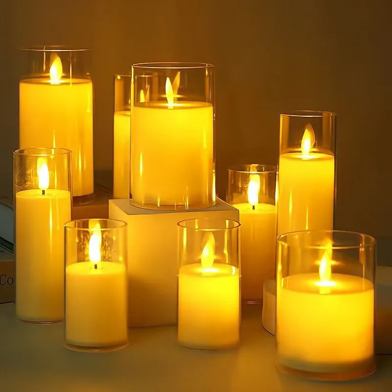 led rocking simulation glass electronic candle light Christmas wedding birthday romantic atmosphere candle decoration