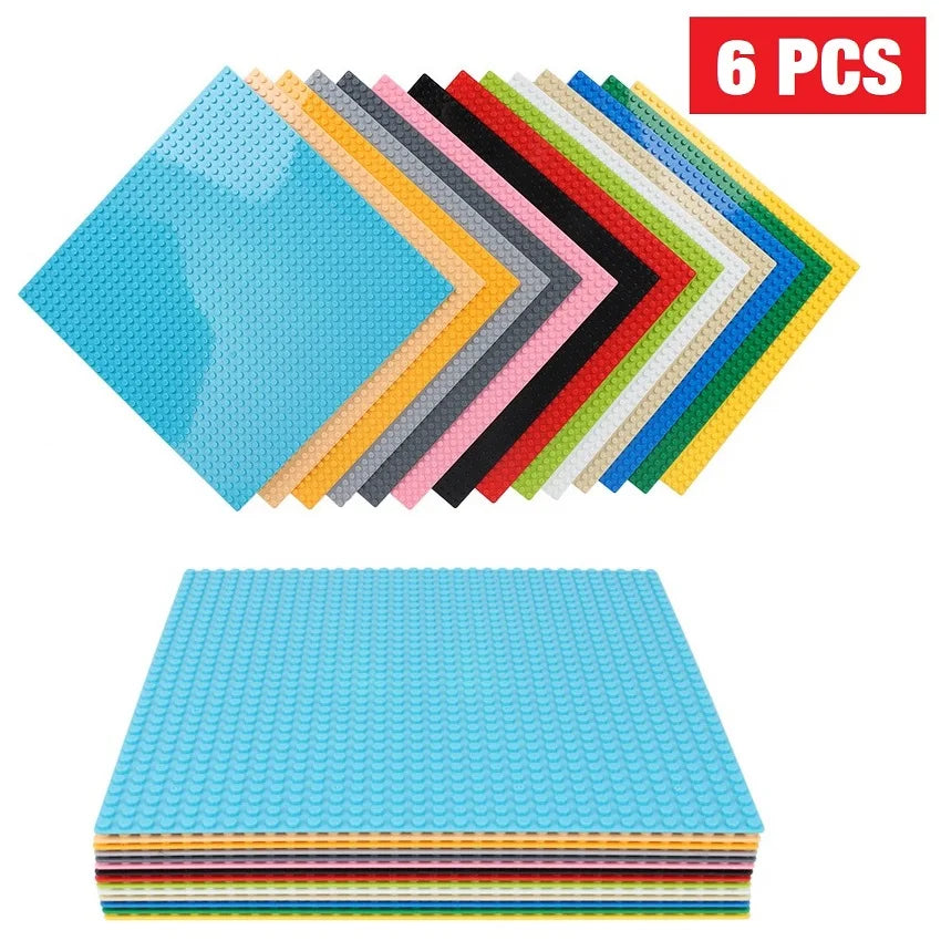 6PCS Classic Base Plate 32x32 16x32 Dots Baseplate Bricks DIY Assembly ABS Plastic Building Blocks Compatible Brand Figures City