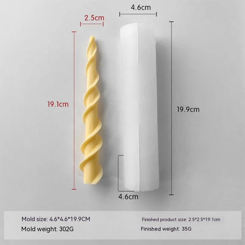 3D Candle Silicone Molds DIY Long Twisted Spiral Taper Candle Making Mold Tools Moldes De Silicona Para Velas форма для свечей
