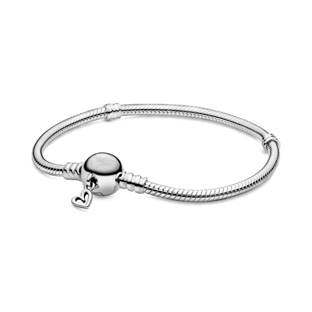 Original hot selling 925% sterling silver fashionable round heart snake bone bracelet for women DIY luxury jewelry gift making