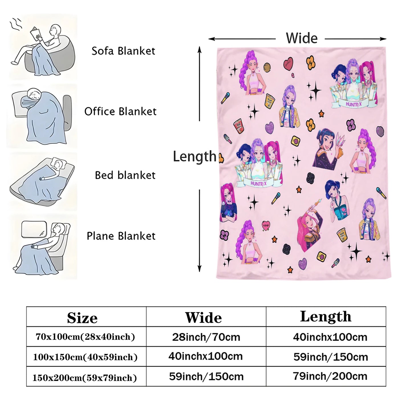 Cute Sticker K Pop Flannel Blanket: Cozy Up With Your Bias For Chill Days