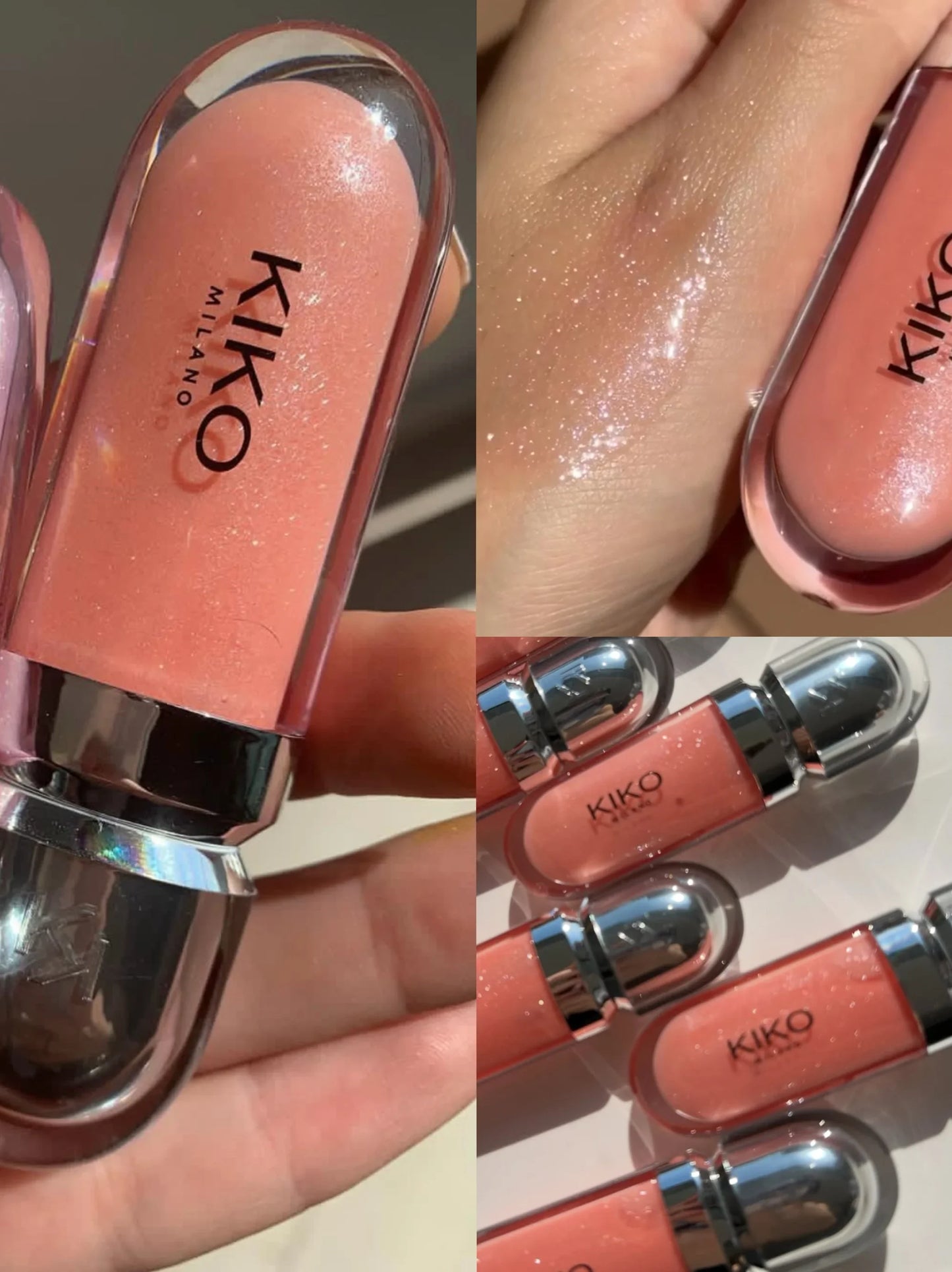 KIKO 3D Liquid Lip Glaze Transparent Lip Gloss Mirror Lipstick Nourishing Glossy Full Lips Not Fading Milk Tea Bean Paste Makeup