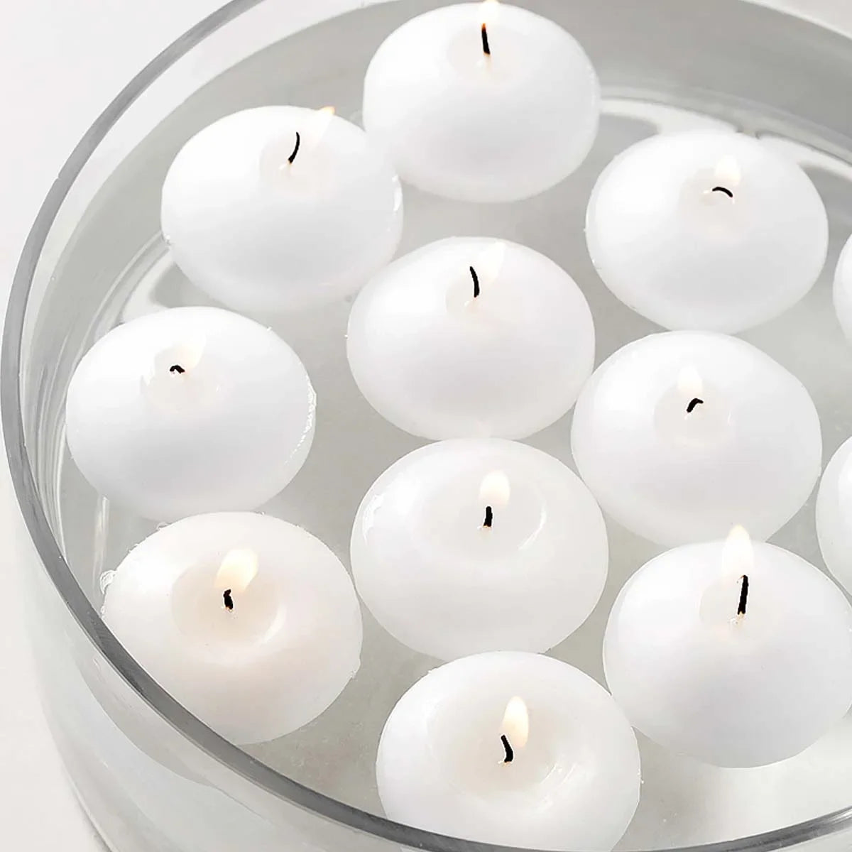 20pcs Ivory Floating Candles, Unscented Dripless, For Weddings, Christmas, Birthday Party, Cylinder Vases, And Home Decorations