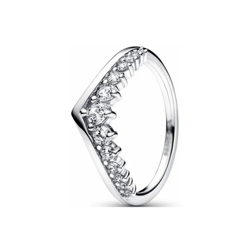 New White Series Original 925 Sterling Silver Women Finger Rings for Women Silver Daisy Mom heart Zirconia Stone Luxury Jewelry