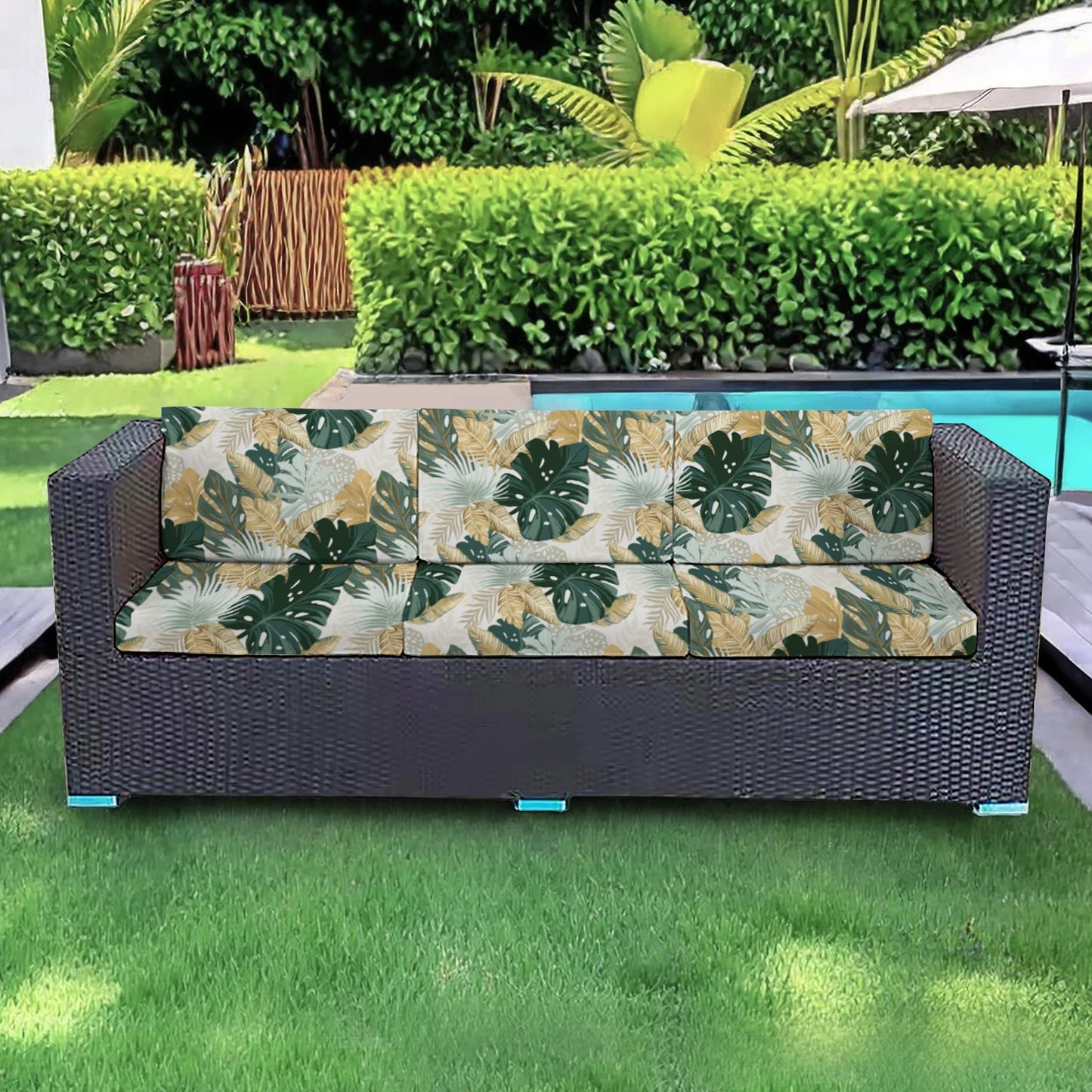 1PC Patio Stretch Sofa Cushion Covers Outdoor Cushion Cover Replacement Couch Slipcover Flexibility Porch Furniture Protector