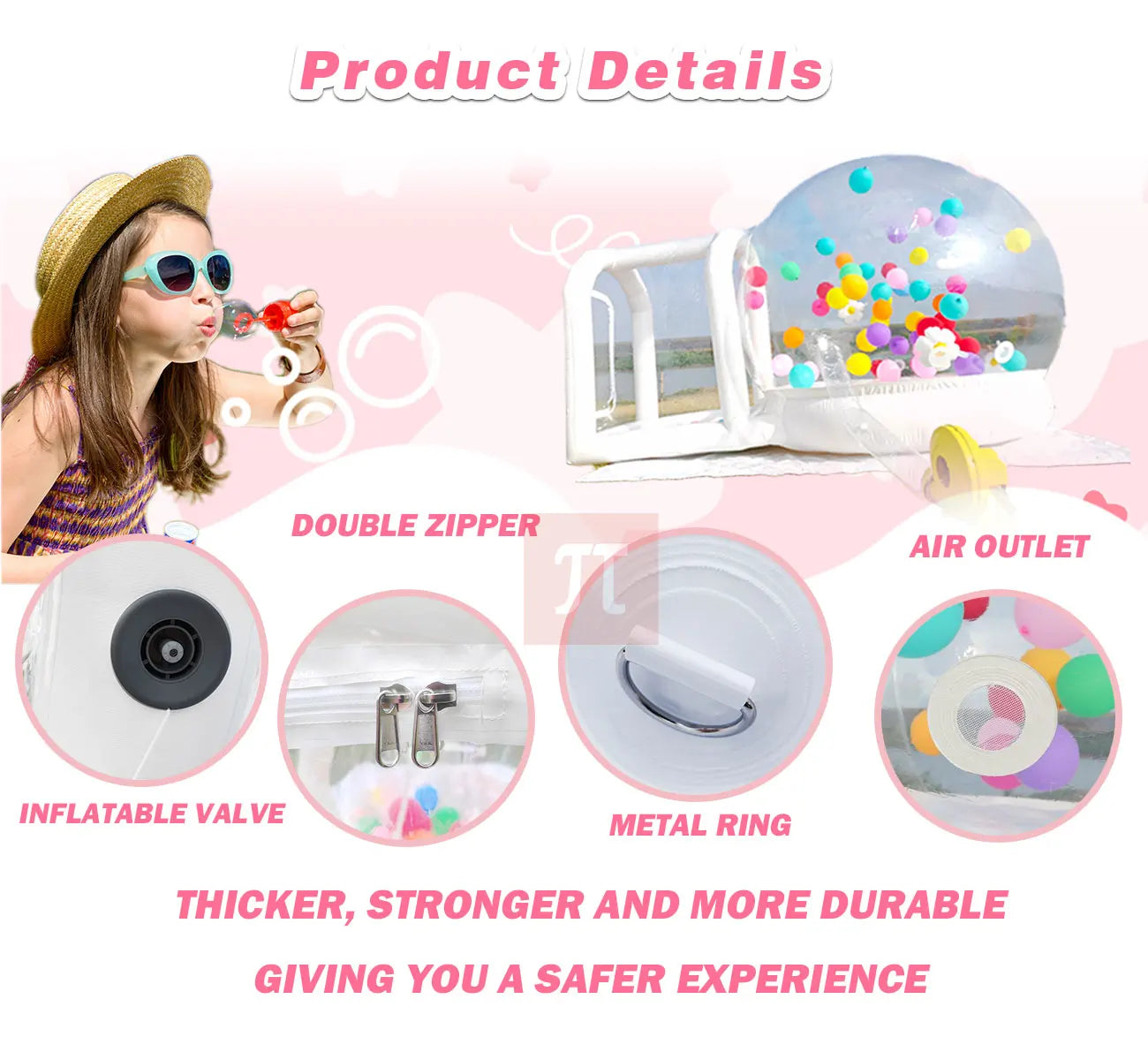 Inflatable Bouncy Bubble House Kids Play with Blower Balloon Transparent PVC Outdoor Dome Tent Bouncer for Chlidren Toys