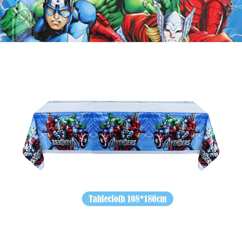 Happy Marvel Theme Avengers Birthday Decoration Set Cups Plates Tablecloth Masks Superhero Balloons Party Supplies Favors Gifts