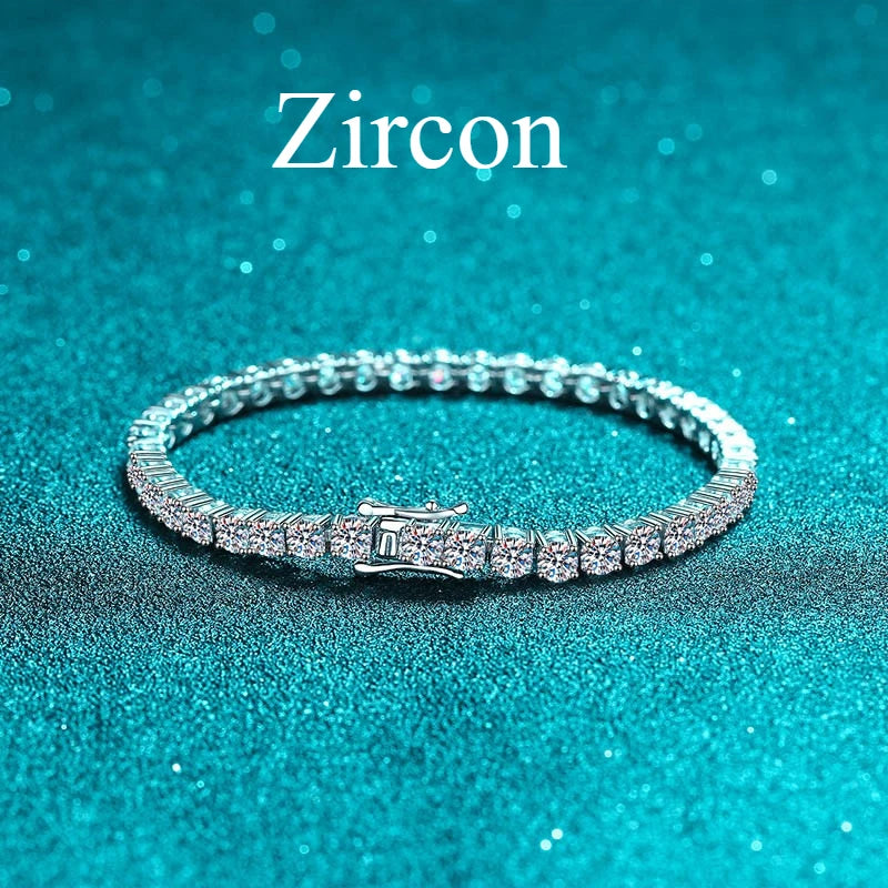 925 Sterling Silver Moissanite Tennis Bracelets Shining for Women Exquisite Wedding Jewelry Accessories Fashion 5A Zircon Gifts