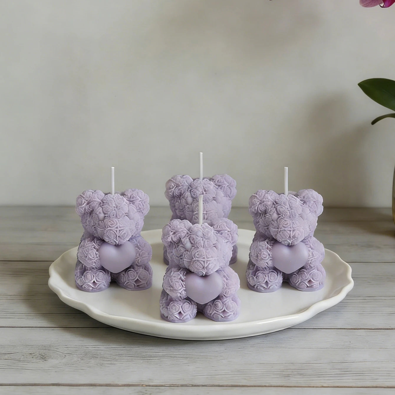Rose Bear Scented Candles - Cute Decorations & Handmade Gifts for Women / Friends, Ideal for Wedding Souvenirs,  Valentine's Day