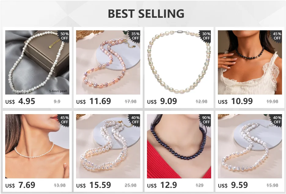 Real Natural Baroque Freshwater Pearl Choker Necklace for Women Girl Gift Popular AA 5-6mm 8-9mm Pearl Jewelry Necklace