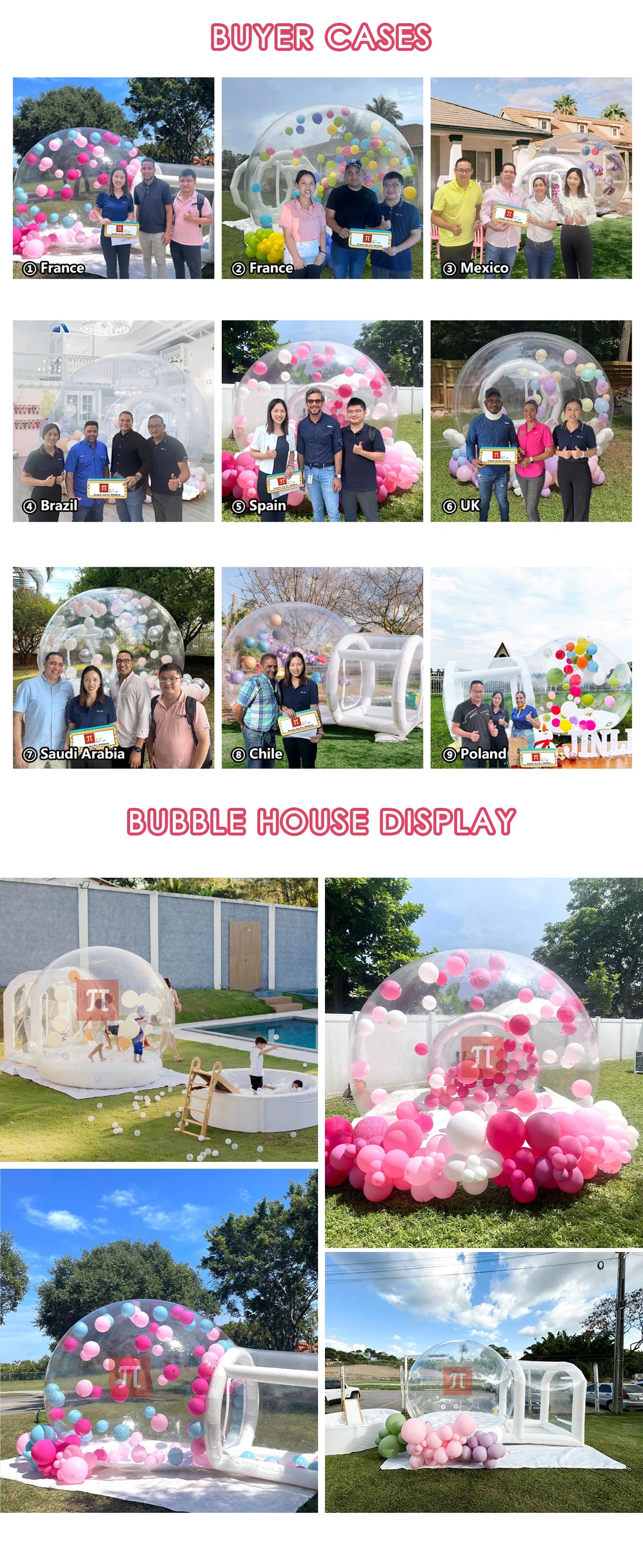 Inflatable Bouncy Bubble House Kids Play with Blower Balloon Transparent PVC Outdoor Dome Tent Bouncer for Chlidren Toys