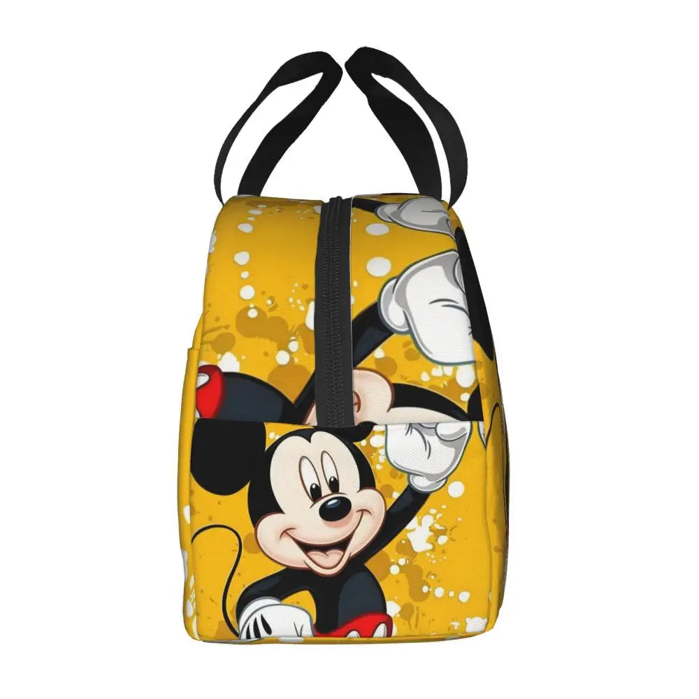 Custom Mickey Pink Minnie Mouse Lunch Bag Women Creative Design Cooler Warm Insulated Lunch Box for Kids School