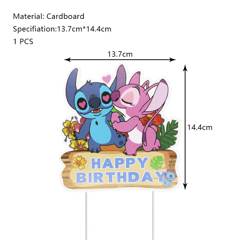 New Stitch Birthday Party Decoration Foil Latex Balloon With Pattern For Kids Event Supplies Disposable Tableware Plate Backdrop