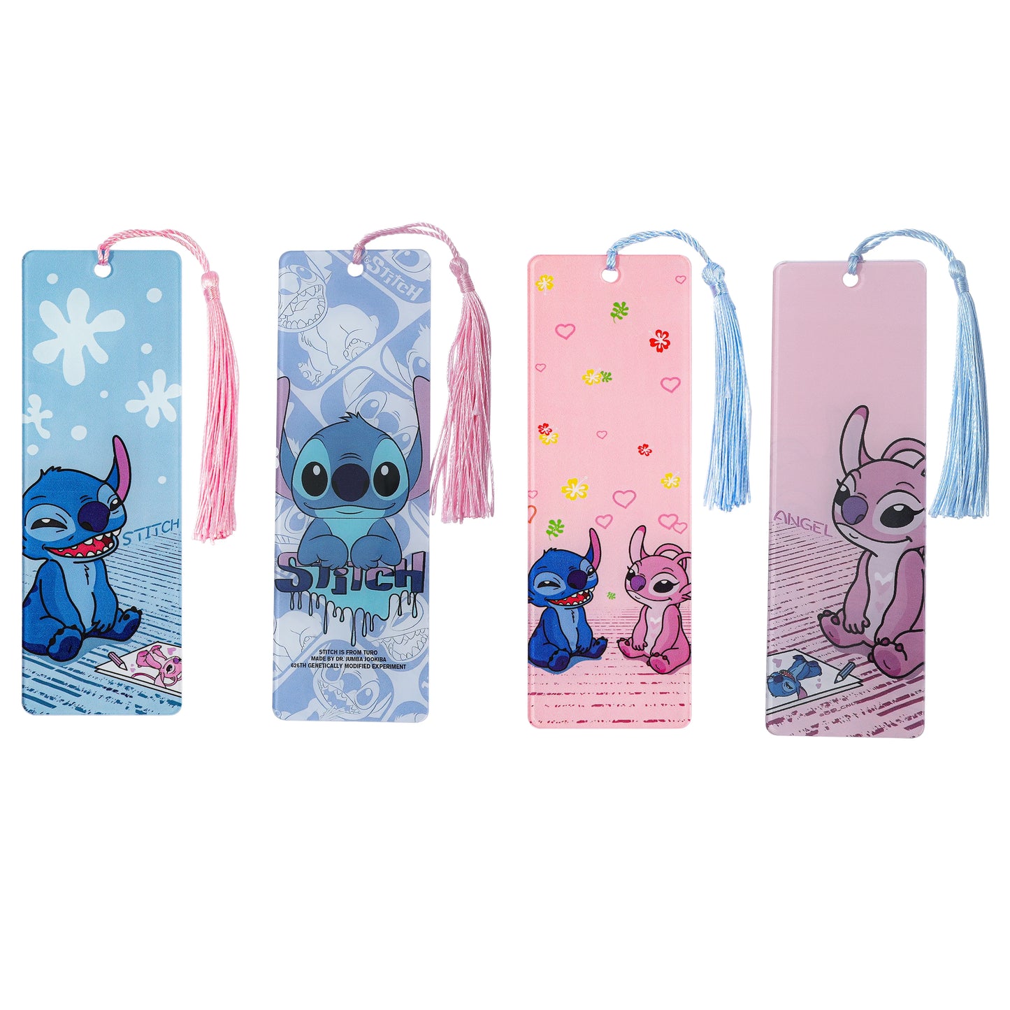 Cute Lilo & Stitch Acrylic Bookmark with Tassel Cartoon Anime Book Marker for Students Book Lovers Reading Decoration Stationery