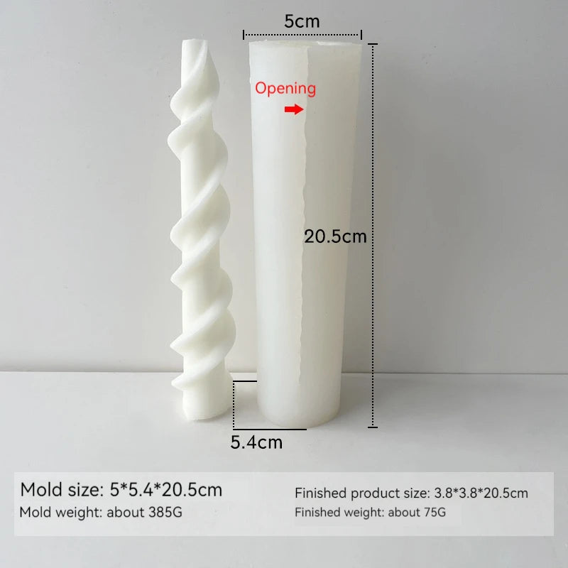 3D Candle Silicone Molds DIY Long Twisted Spiral Taper Candle Making Mold Tools Moldes De Silicona Para Velas форма для свечей