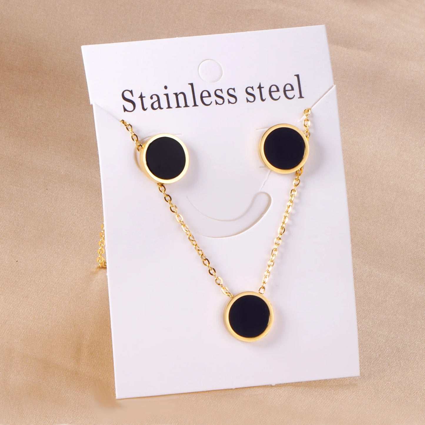 LUXUKISSKIDS Fashion Flower Necklace Earrings Set Jewelry Women Stainless Steel White Shell Clover Bracelet Jewelry Accessories