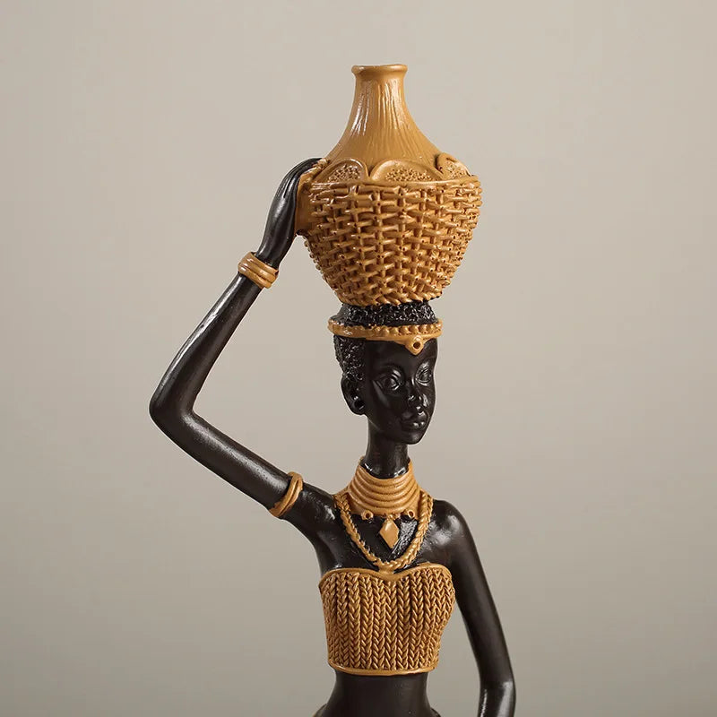 African Girl Home Ethnic Style Craft Resin Ornament