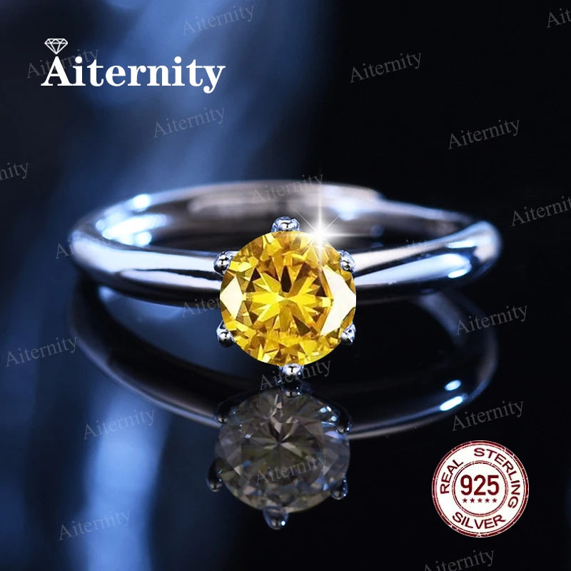 Moissanite And Zircon Ring D VVS1 Adjustable Size S925 Sliver Wedding Rings for Women Jewelry Party Fashion Top Quality Ring