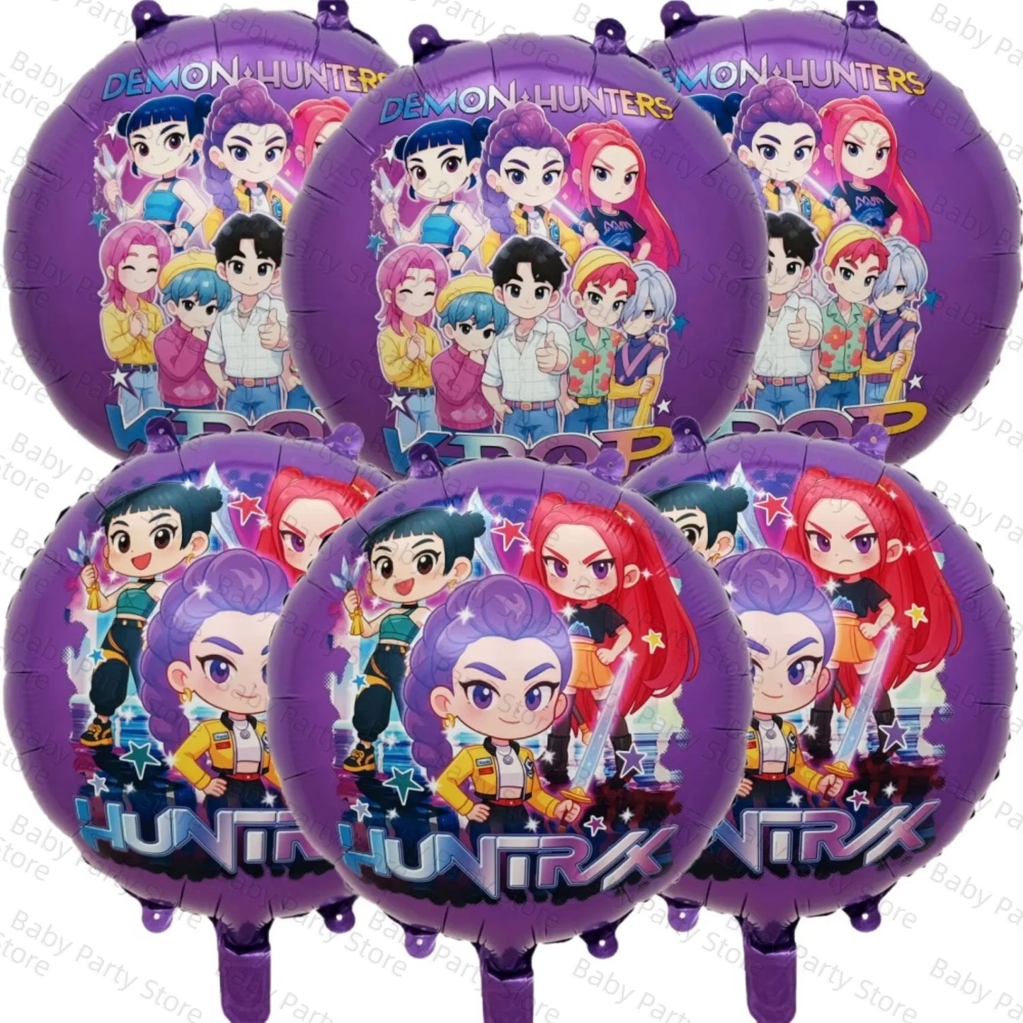 KPop Demon Hunter Theme 18-inch Cartoon Anime Foil Balloon Set for Baby Shower Supplies Kids Birthday Party Decorations Gifts