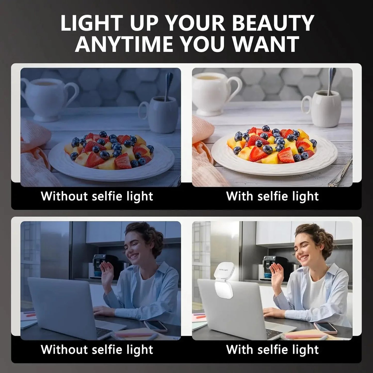 Magnetic Selfie Light for MagSafe iPhone 360° LED Ring Fill Light with Mirror