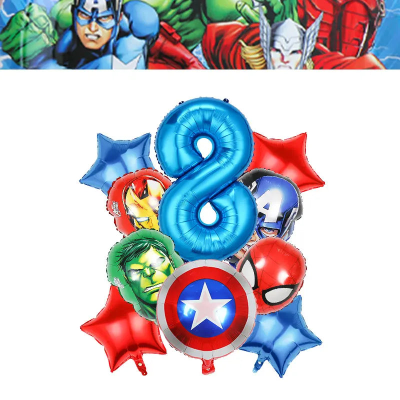 Happy Marvel Theme Avengers Birthday Decoration Set Cups Plates Tablecloth Masks Superhero Balloons Party Supplies Favors Gifts