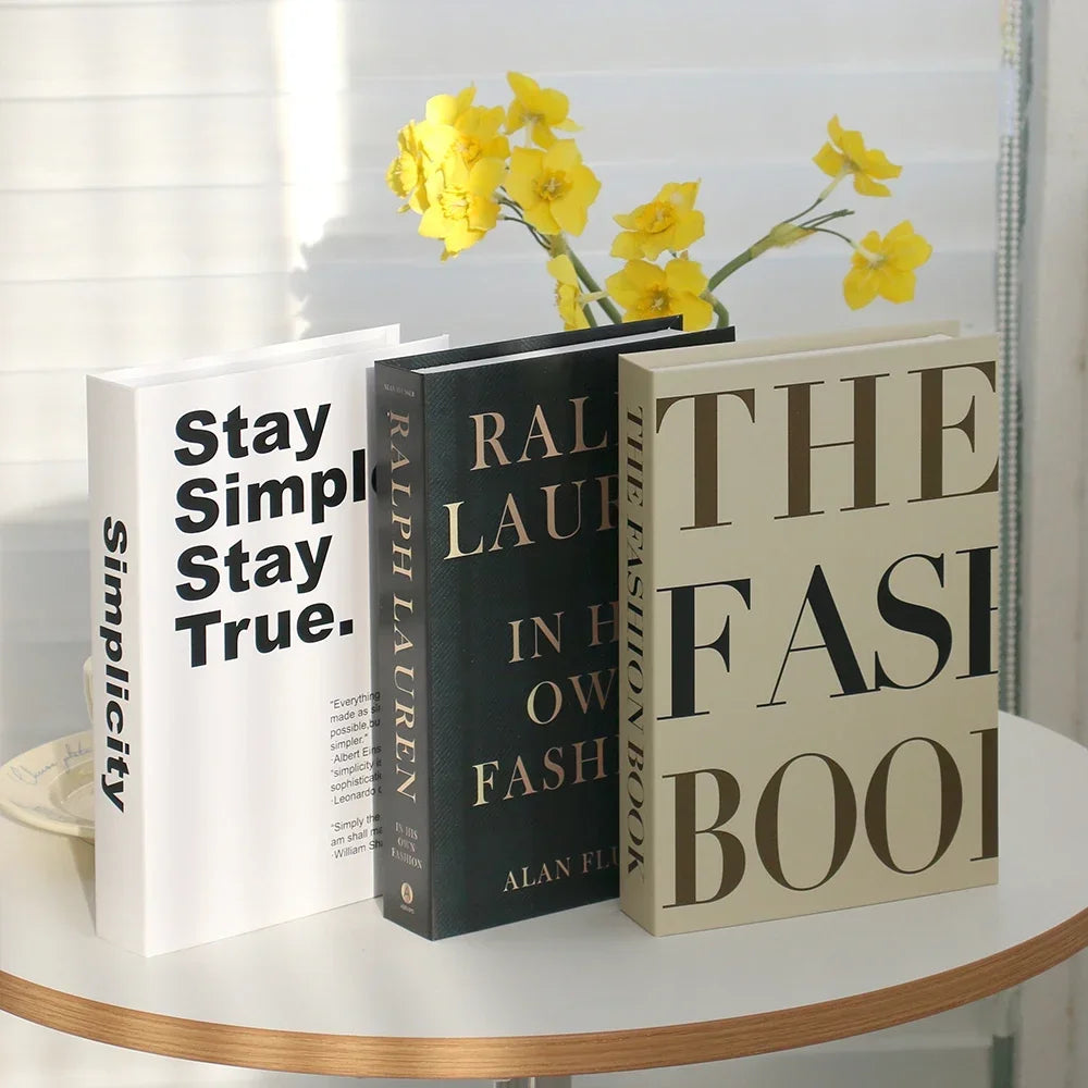 3Pcs/Set Luxury Decoration Fake Books Rich in layers Set of fake books Home Decor Ornaments cosmetic room Coffee Table Book