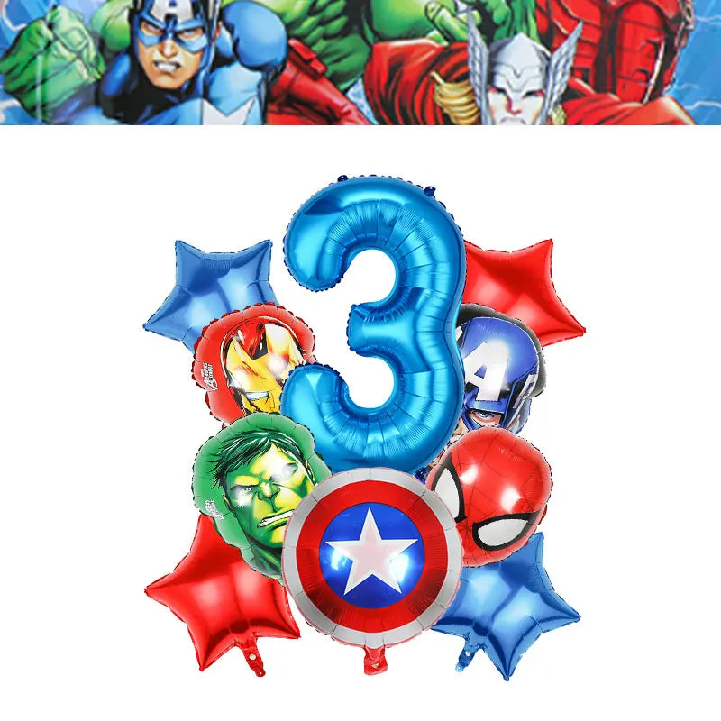 Happy Marvel Theme Avengers Birthday Decoration Set Cups Plates Tablecloth Masks Superhero Balloons Party Supplies Favors Gifts