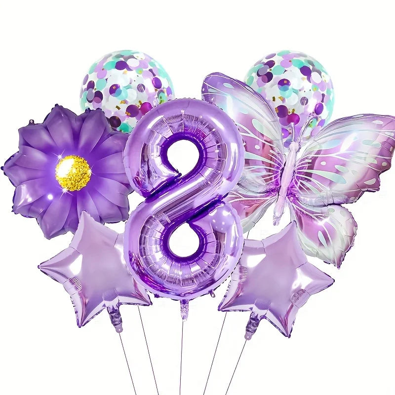 Purple Butterfly Party Decoration Disposable Paper Plates Napkins Cups Straw Tableware Set for Butterfly Birthday Party