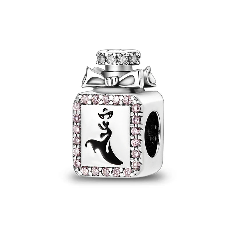 925 Sterling Silver Pink Series Charms Bow Tie Girl Cake Princess Beads Pendant Fit Original Bracelet DIY Jewelry Gift For Woman