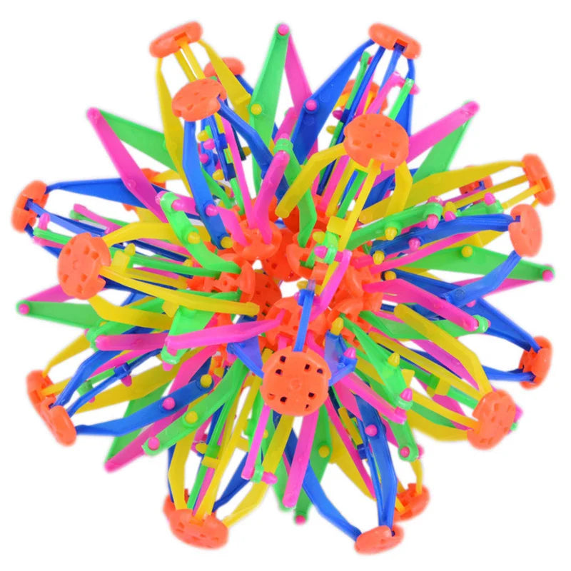 Kids Magic Telescopic Ball Outdoor Flower Expandable Retractable Ball Colorful Sensory Fidget Toy Parent Child Interaction Toy