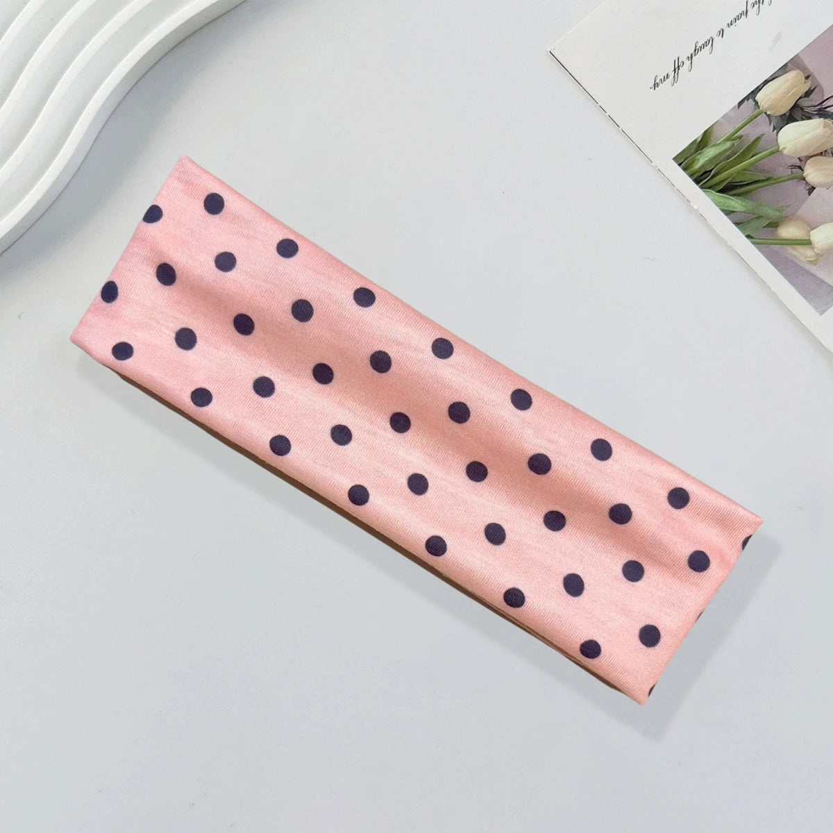 Y2K Retro Boho Breeze Wind Dot Stretch Women's Hairbands Korean Ins Fashion Wide Headbands Yoga Sports Dating Hair Accessories
