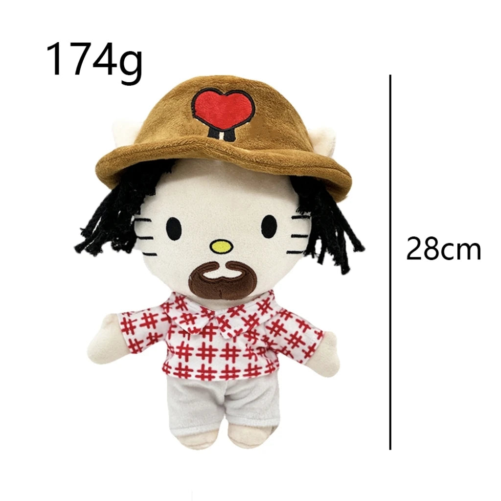 New Hello Kitty Ken Carson Rapper Trippie Taylors Plush Toy Doll with Clothes Stuffed Soft Plush Toys Fans Collect Gifts