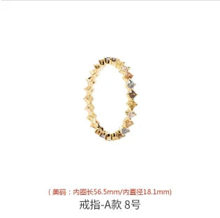 New 925 Sterling Silver Color Zircon Ring Simple Charm Personality Women Ring Birthday Party Gift for Friends Exquisite Jewelry