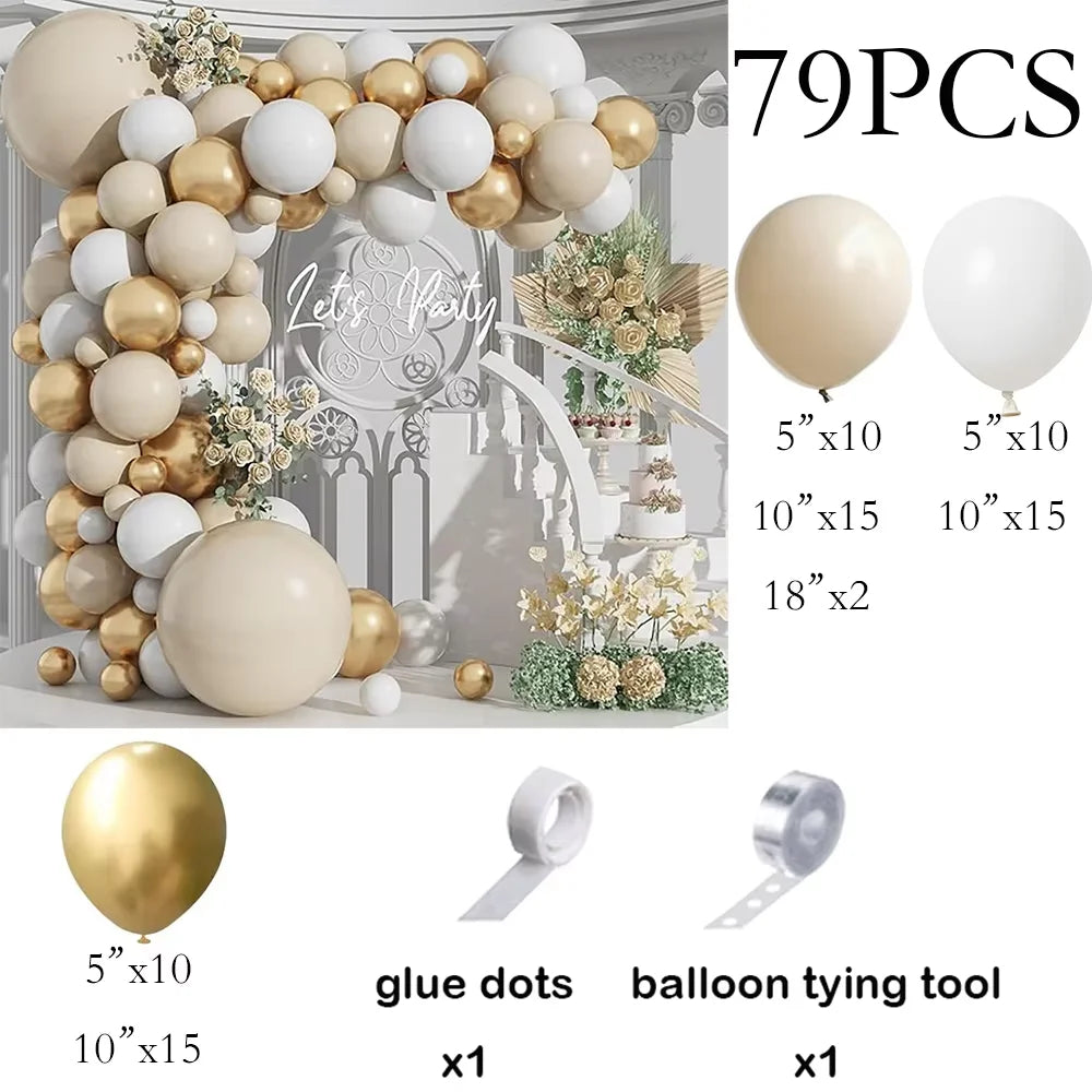 Nude White Sand Balloons Arch Kit Skin Gold Balloon Garland Kids Birthday Party Baby Shower Wedding Graduation Decoration Globos