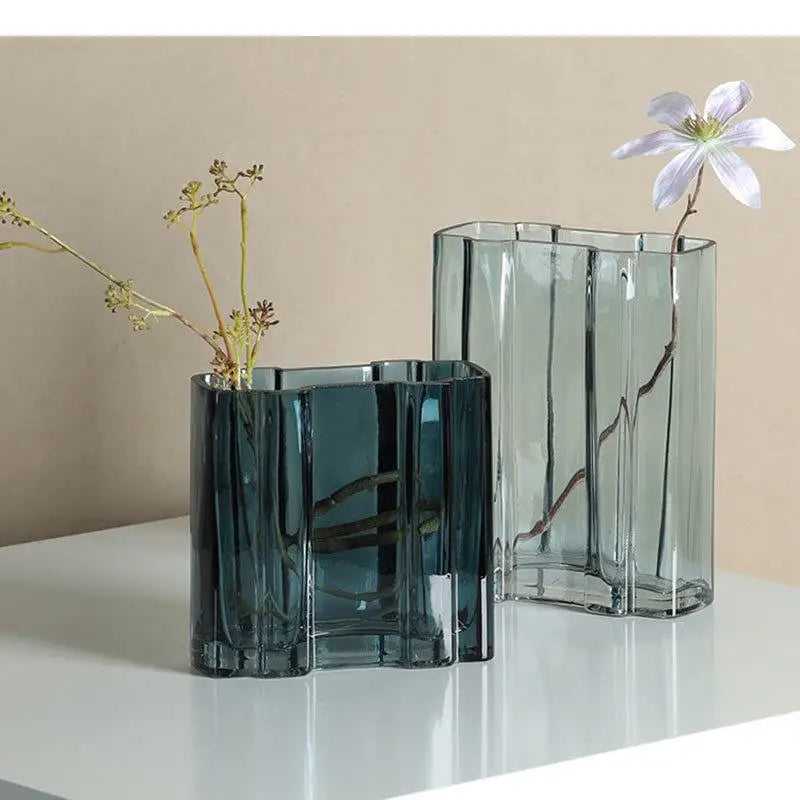 Rectangle Hydroponics Glass Vase Minimalism Flower Pots Decorative Arrangement Desk Decoration Floral Vases Modern Decor