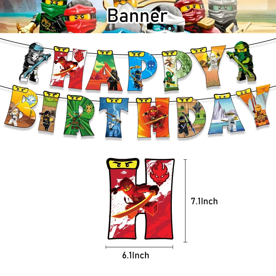 Ninja Birthday Party Decorations New Paper Tableware Plates Cups Napkins Tablecloth Background Balloon Supplies Deco For Kid Boy