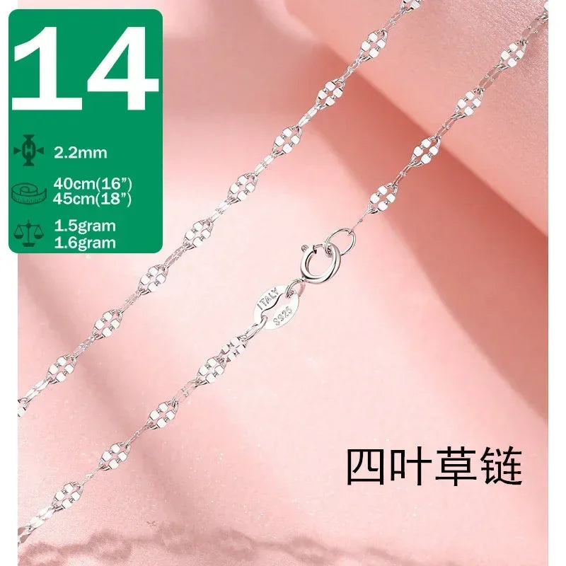 TrustDavis Real 925 Sterling Silver Necklace Water-wave Snake Beads Box Chain 40/45cm Necklace For Woman Necklace Jewelry DC25