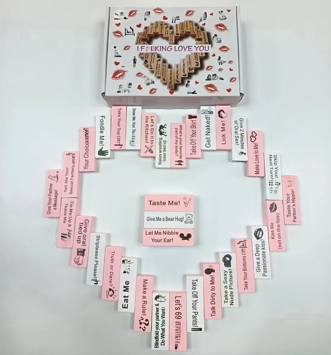 Colorful Block Tower Game for Couples, Romantic Date Night Jenga, Creative Desktop Ornament, Fun Tabletop Building Toy