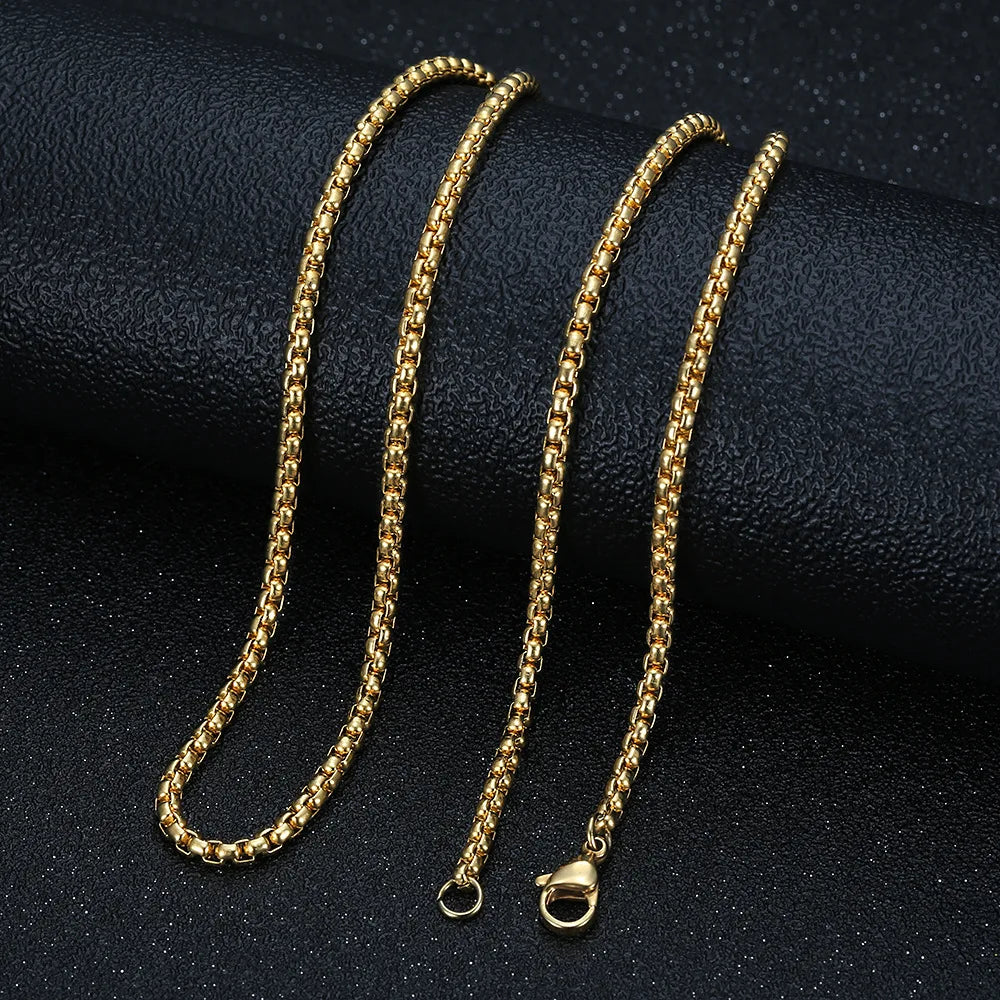 Necklace Stainless Steel Gold-plated Round Features Lion Head Pendant Great Wall New Trendy Gift Hip-hop Men's Fine Accessories