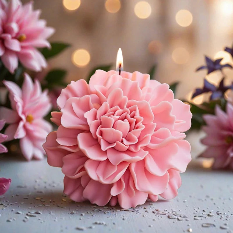 Hibiscus Flower Mold for Candle & Soap, Flat Base, Clear Texture, Easy to Demold & Clean, DIY Aromatherapy/Decoration, Essential