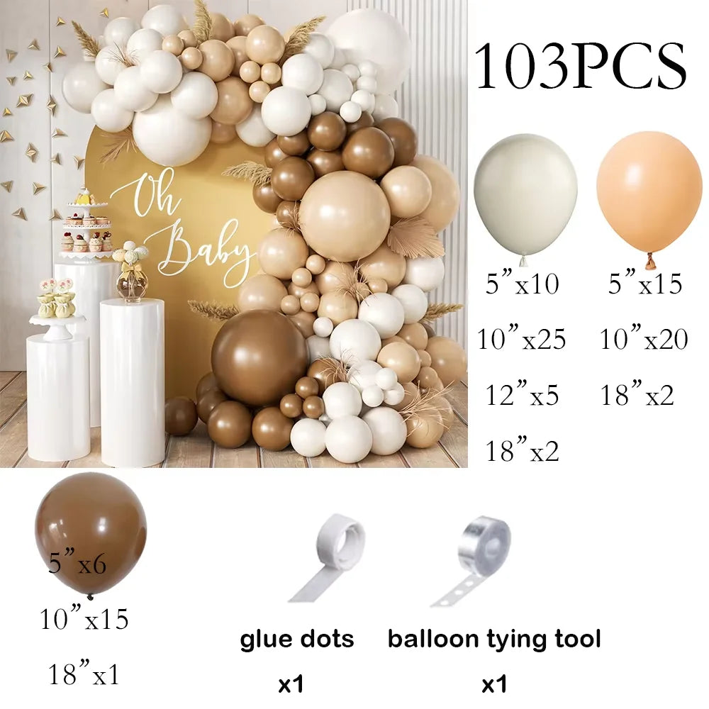 Nude White Sand Balloons Arch Kit Skin Gold Balloon Garland Kids Birthday Party Baby Shower Wedding Graduation Decoration Globos