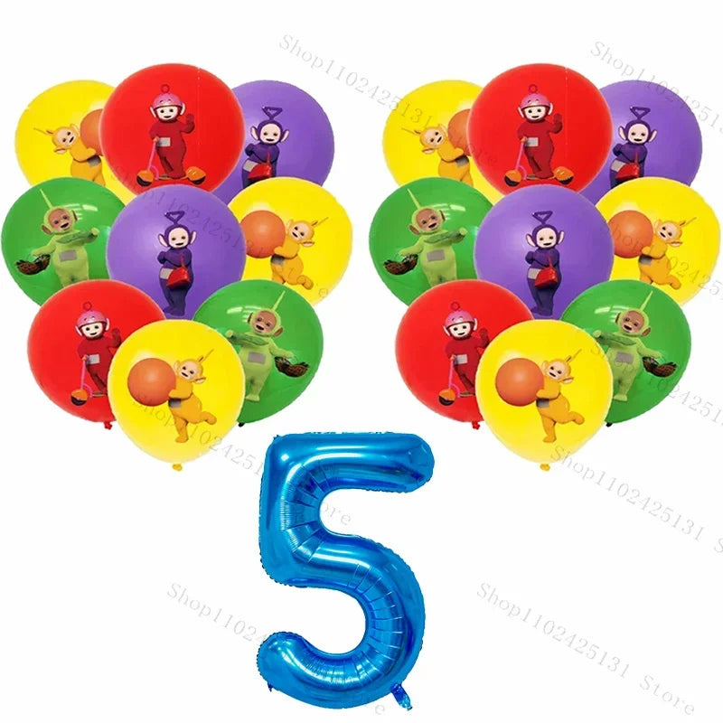 Teletubbies Birthday Party Decoration Tableware Set Paper Plates Balloons Banner Tablecloth For Kids Baby Shower Party Supplies