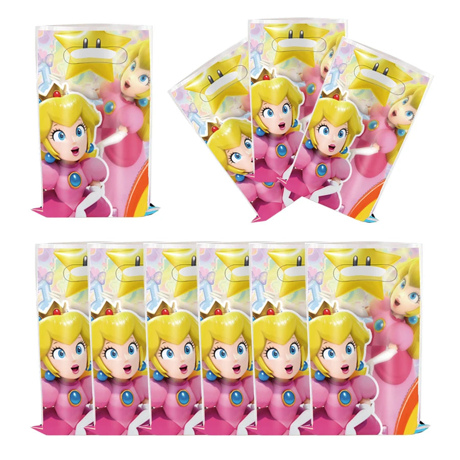Super Mario Bros Party Supplies Kids Birthday Decoration Foil Balloons Keychain Straws Stamps Head Party Favors Christmas Theme
