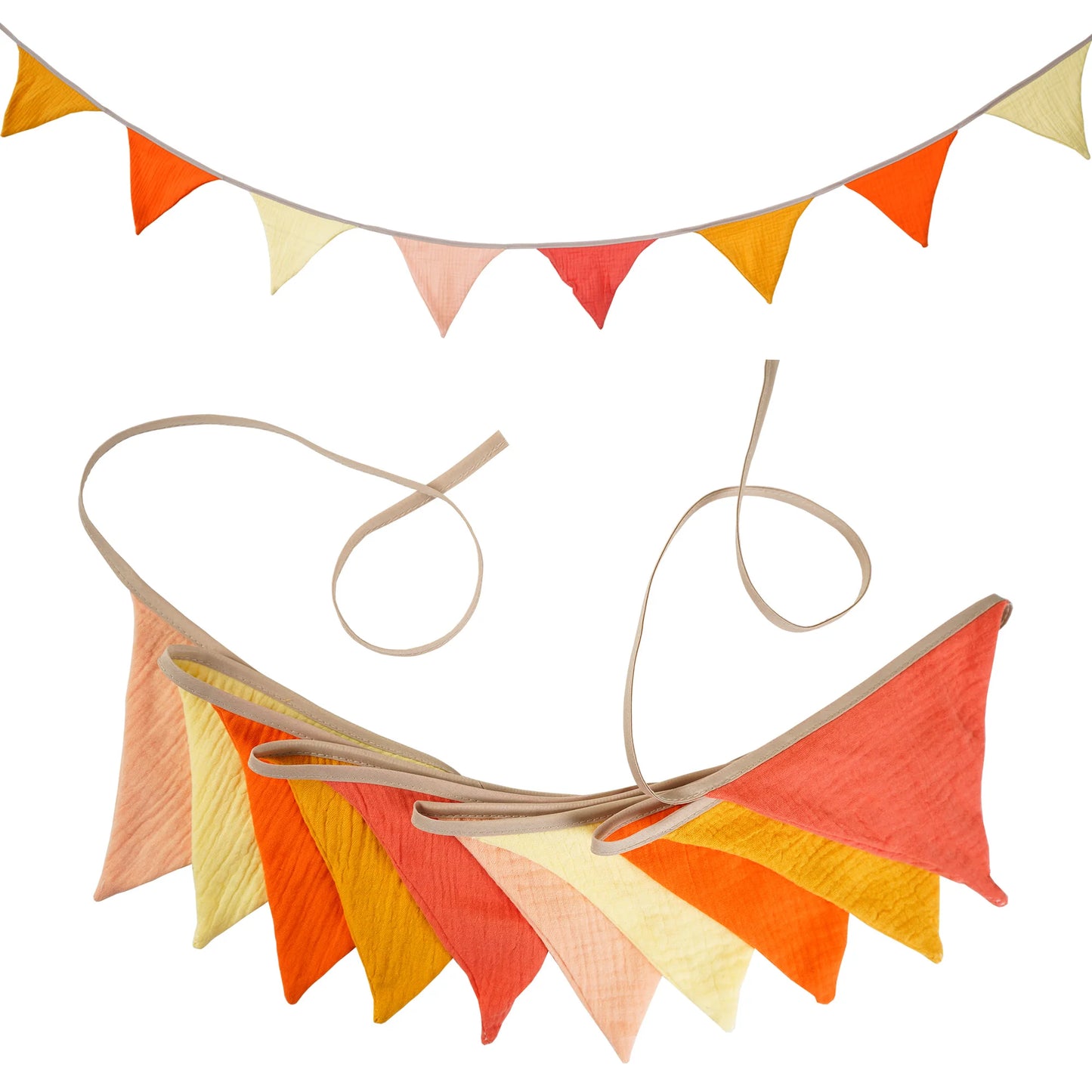 2.6M Nursery Fabric Bunting 10 Triangle Pennant Flags Party Decor Banner Home Baby Shower Carnival Garland