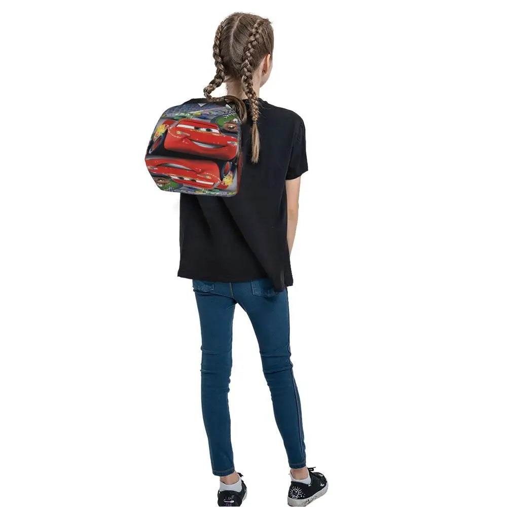 Custom Car 95 Lightning Mcqueen Insulated Lunch Bag for Women Resuable Racing Car Thermal Cooler Bento Box Office Picnic Travel