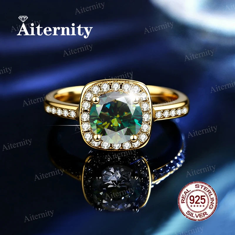 Moissanite And Zircon Ring D VVS1 Adjustable Size S925 Sliver Wedding Rings for Women Jewelry Party Fashion Top Quality Ring